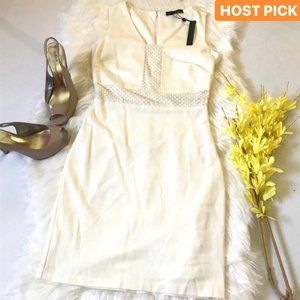 NWT Ro & De Bodycon Cocktail Dress in Ivory, S